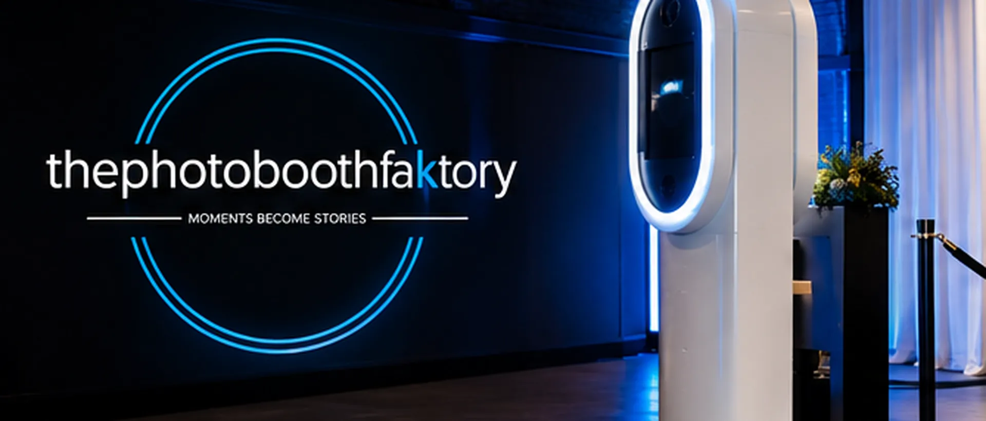 The thephotoboothfaktory photobooth set up at an event